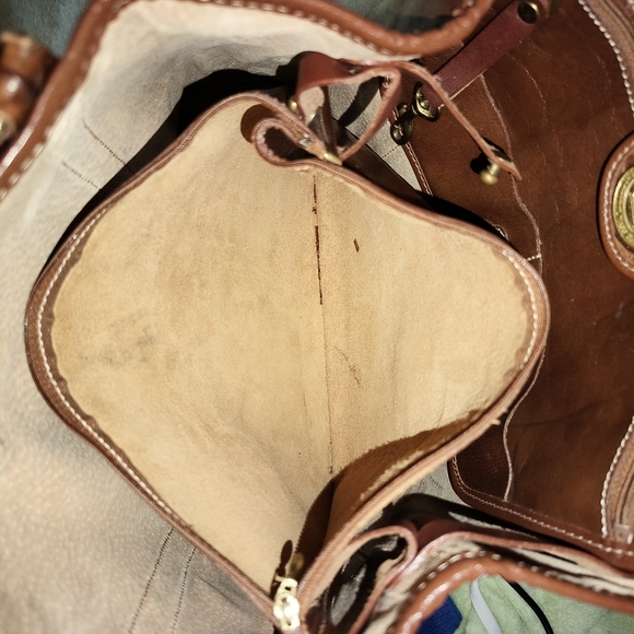 Brahmin Tuscan Leather Shoulder Brown Moc Croc Trim Detachable Pouch. Adj Straps - Picture 14 of 16